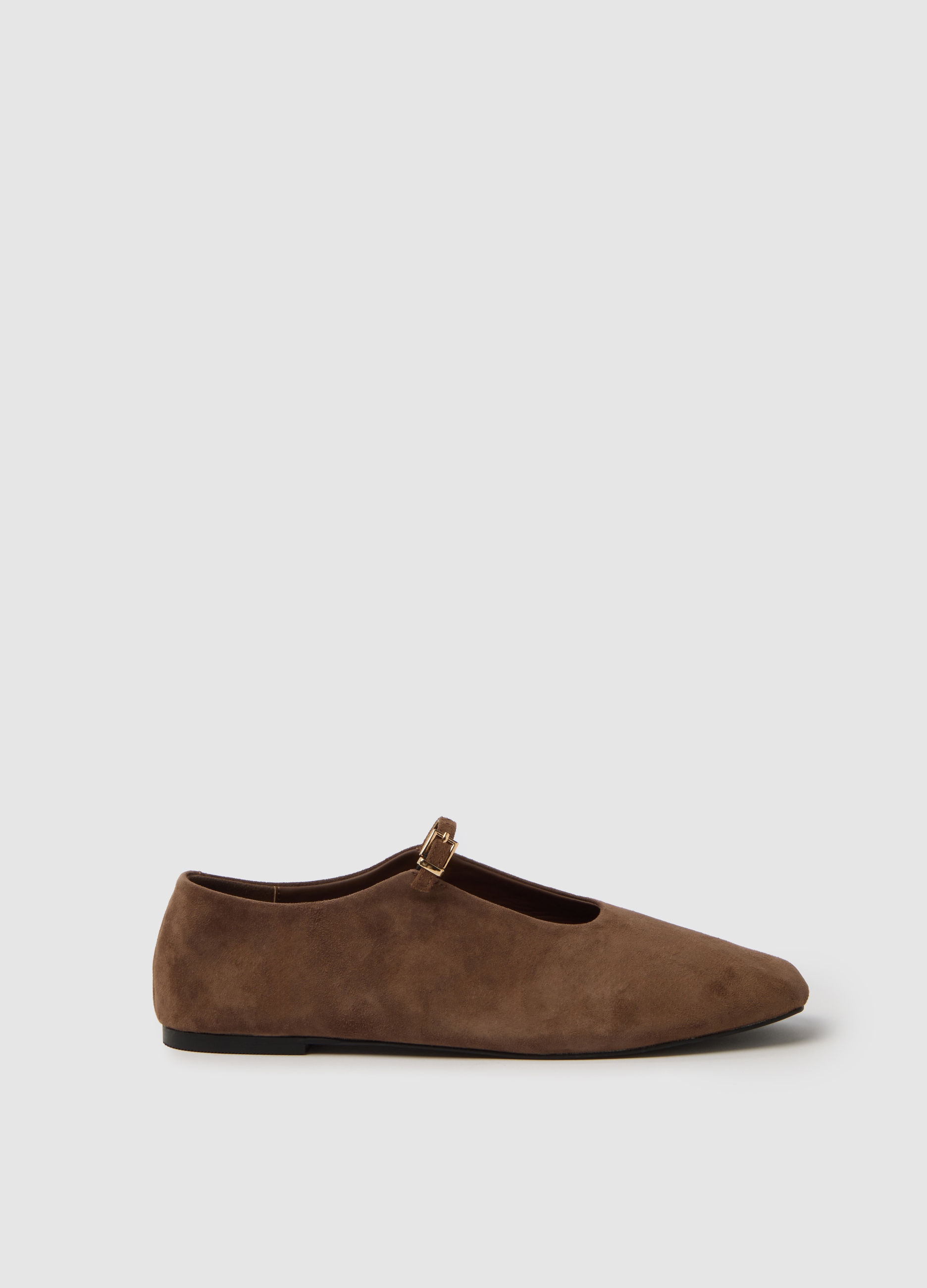 Stefanel - Ballerine in vera pelle marrone, Donna, Marrone fango, Taglia 36