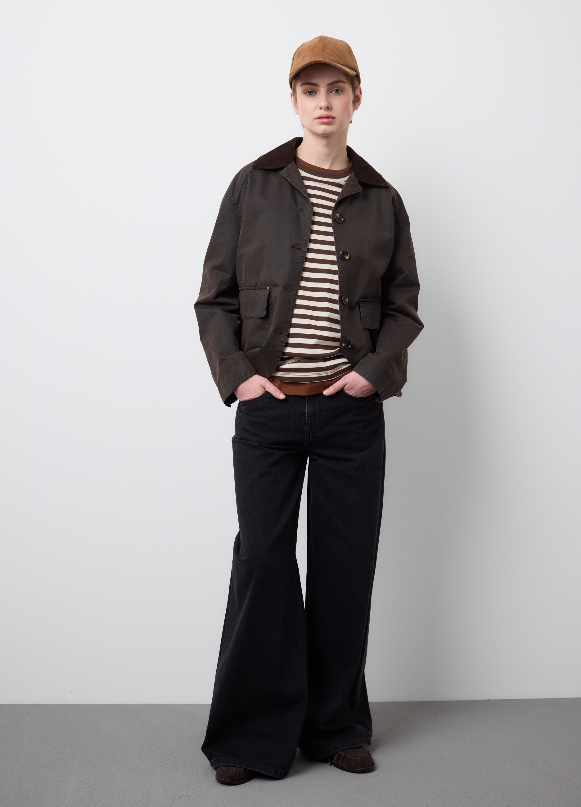 Stefanel - Cappello in vera pelle marrone con chiusura regolabile, Donna, Marrone chiaro, Taglia ONE SIZE