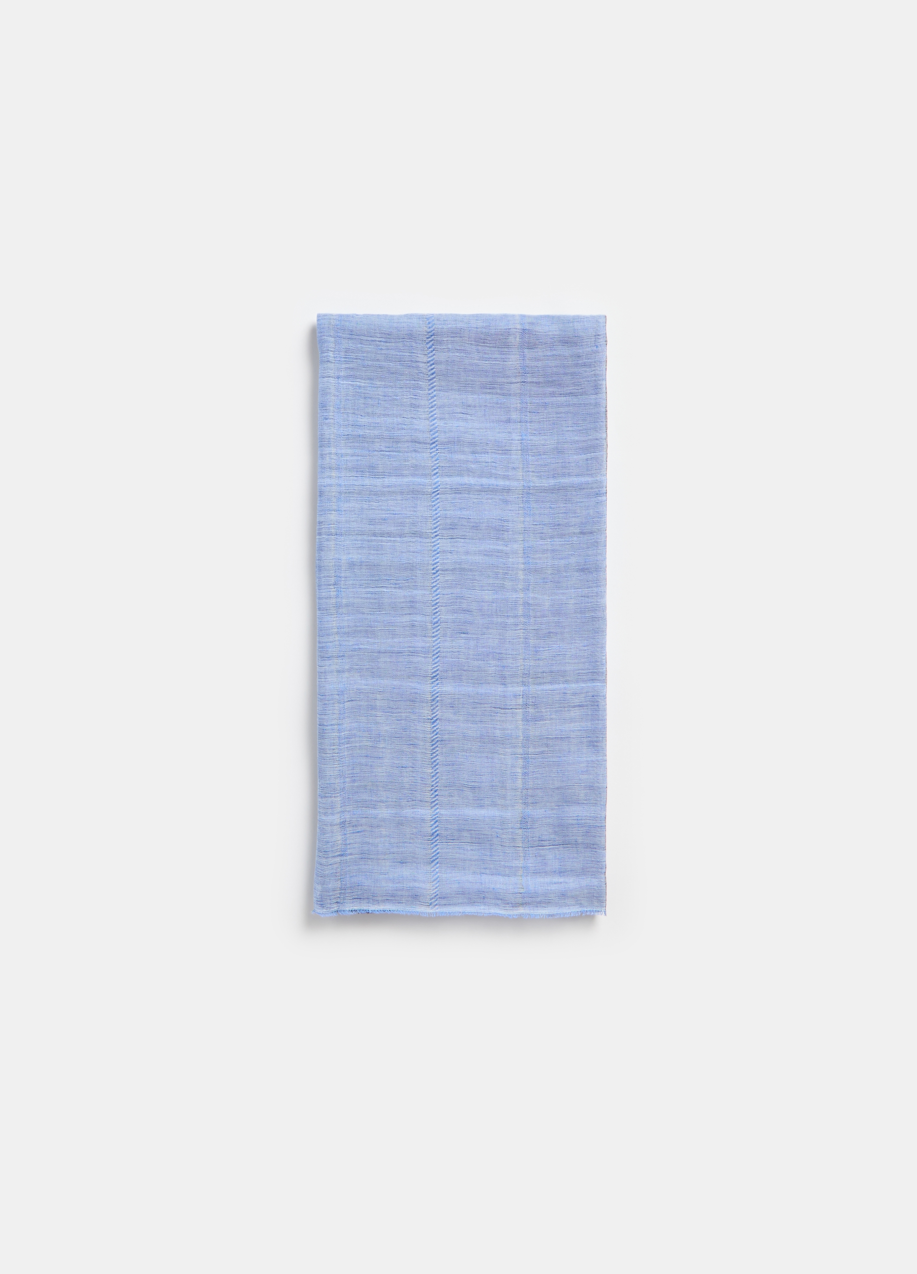 Stefanel - Pashmina in lino e modal, Donna, Bianco/Azzurro, Taglia ONE SIZE