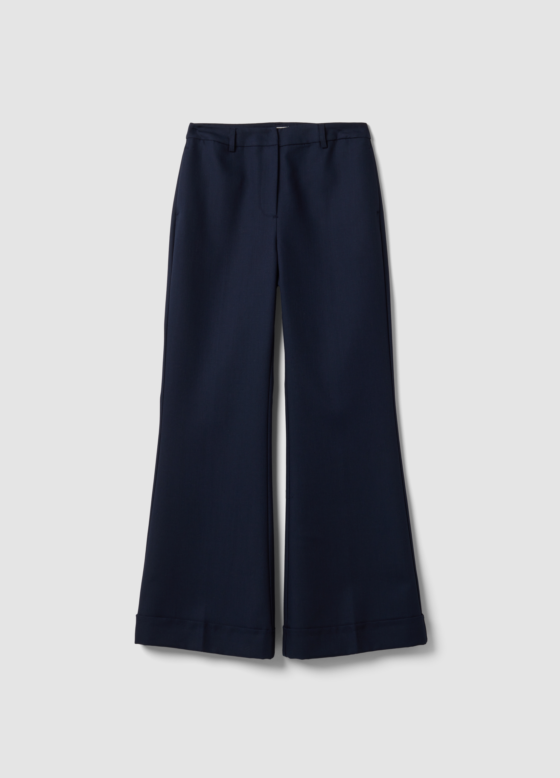 Stefanel - Blaue Anzughose aus Wollmischung im Regular Fit, Damen, Marineblau