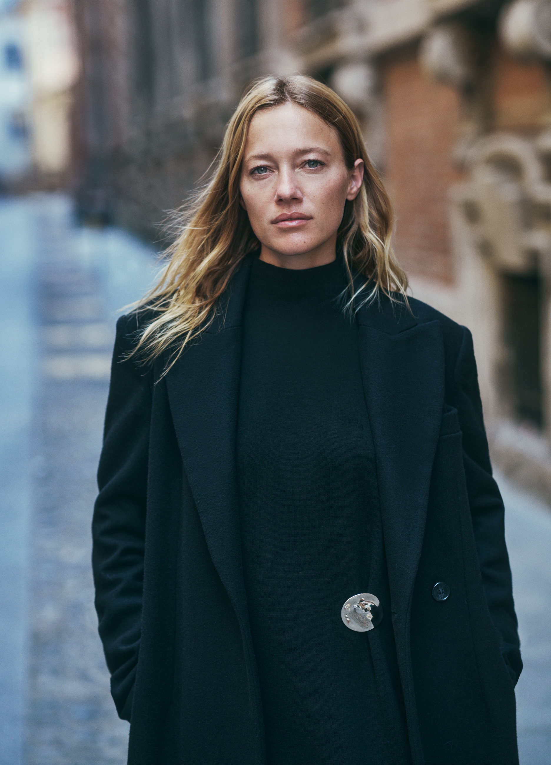 Stefanel - Vestito lungo a tubo con bottone, Donna, Nero, Taglia XS