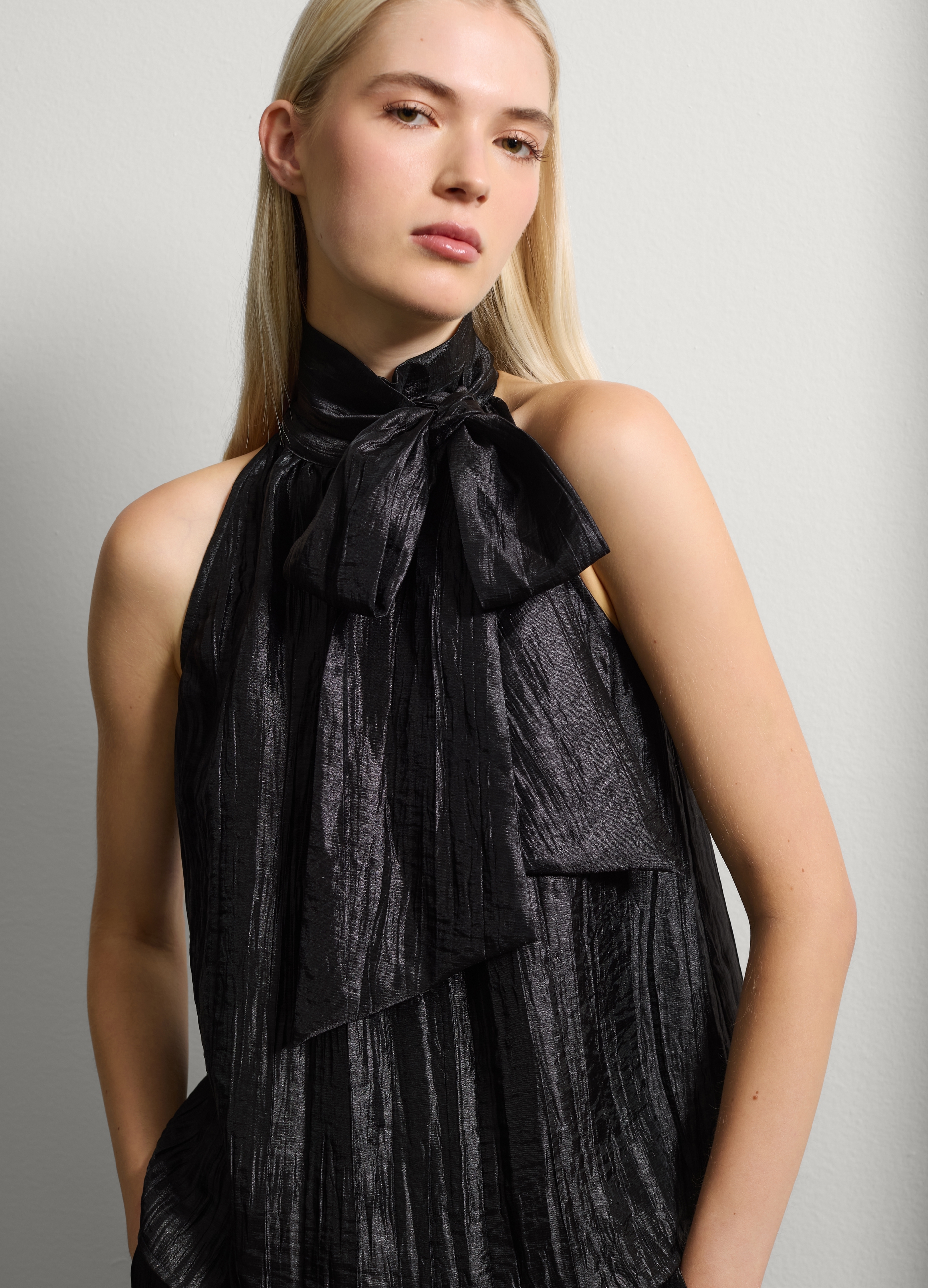 Stefanel - Camicetta nera in misto viscosa, Donna, Nero, Taglia XS