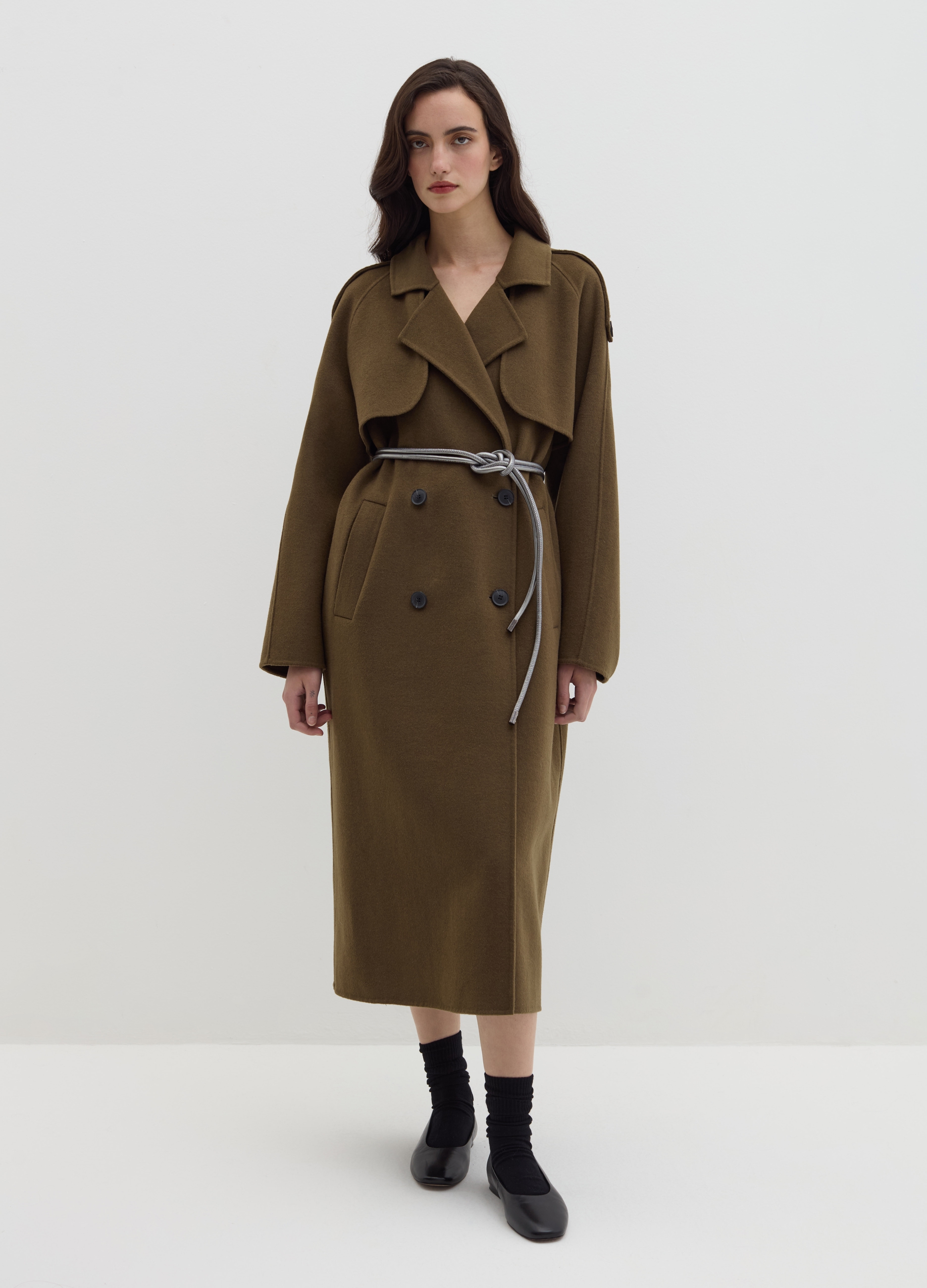 Stefanel - Cintura sottile tubolare in pelle, Donna, Grigio argento, Taglia ONE SIZE