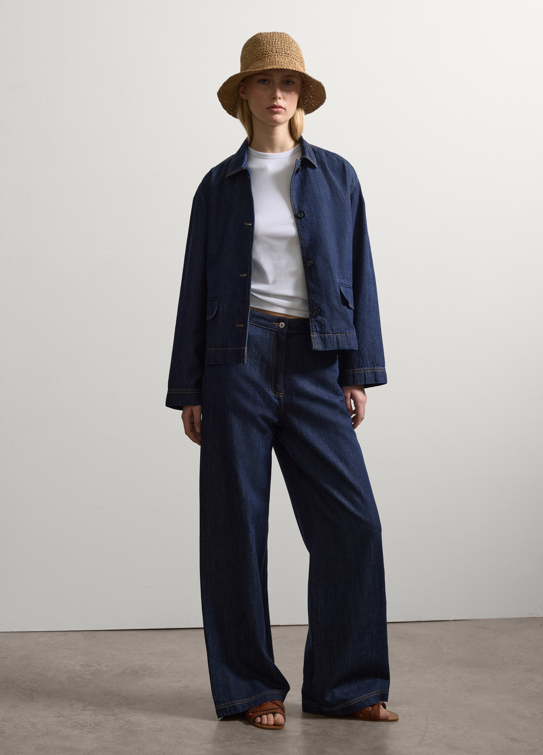 Stefanel - Jeans fluido a gamba larga, Donna, Denim, Taglia 38