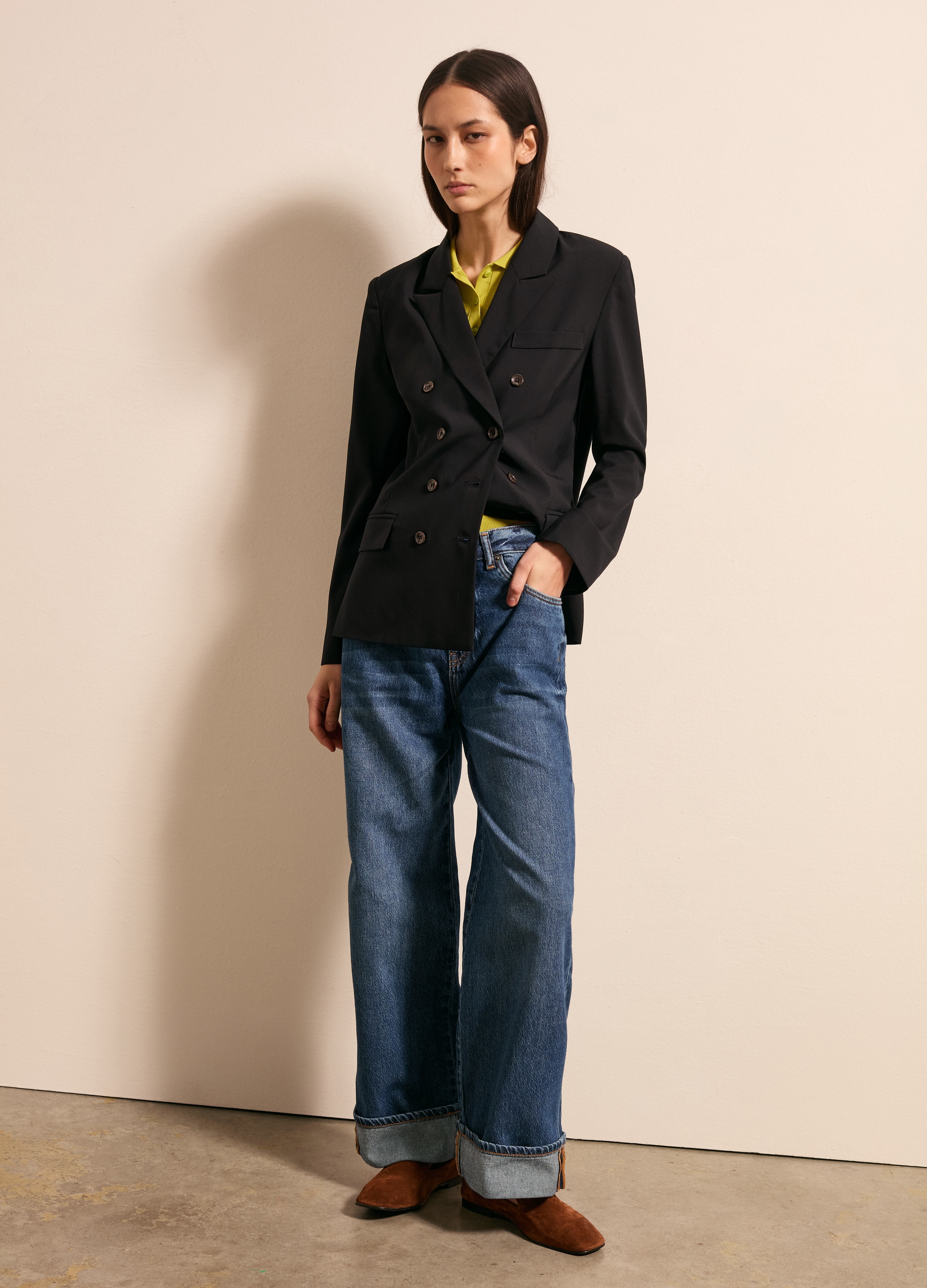 Stefanel - Blazer doppiopetto slim fit, Donna, Nero, Taglia 38