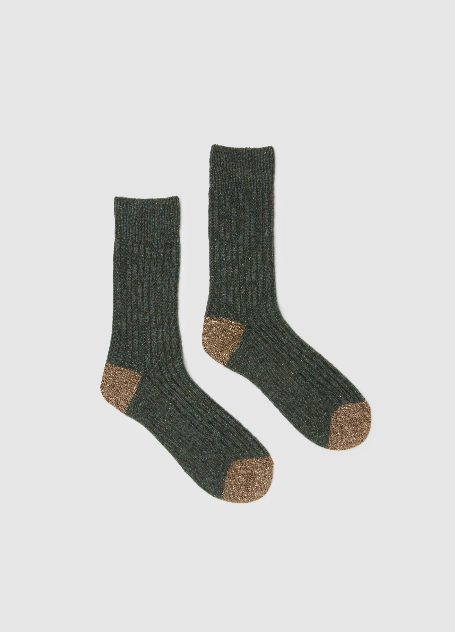 Stefanel - Calzini in misto lana multicolor, Donna, Marrone/Verde, Taglia ONE SIZE