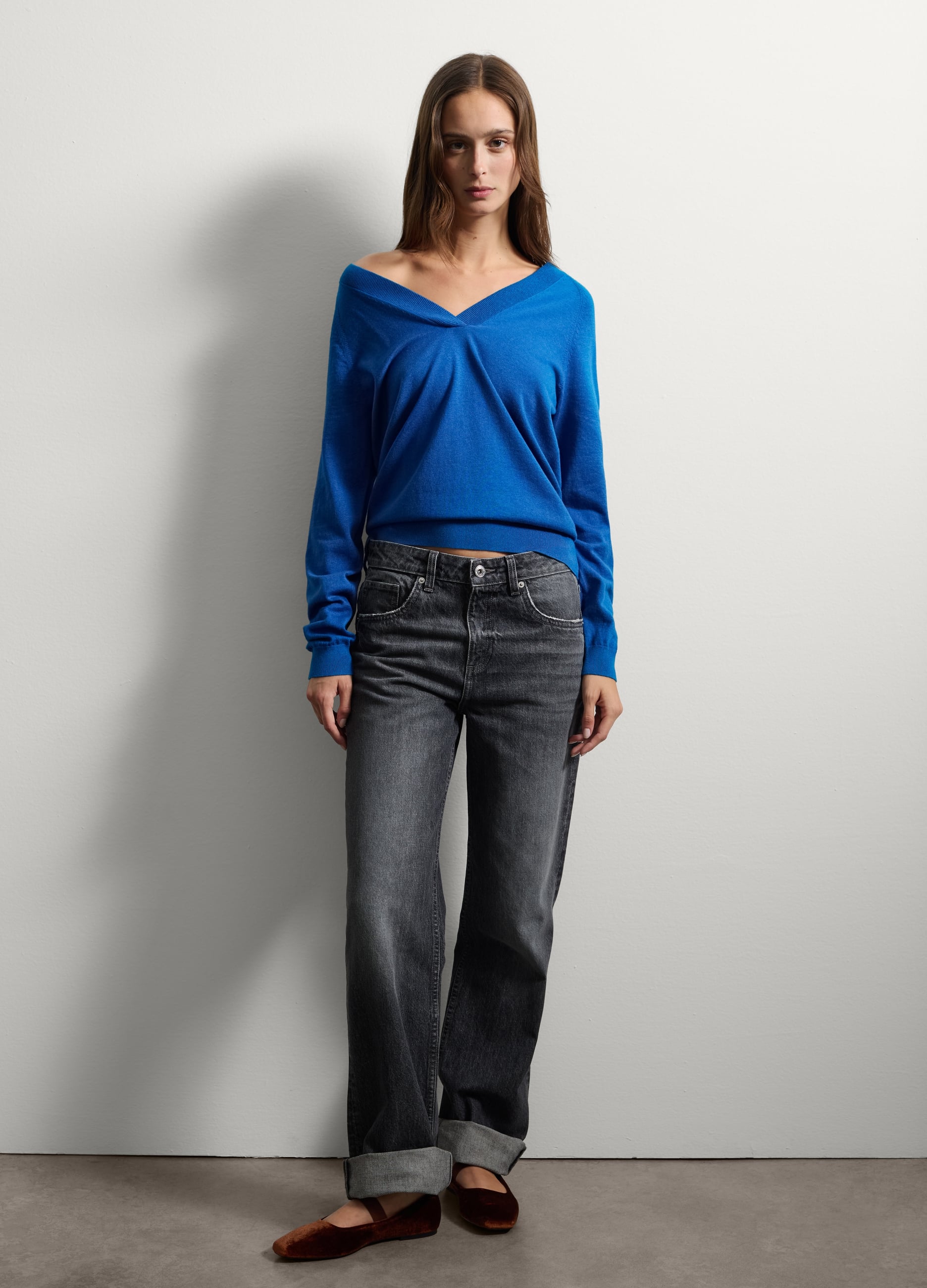 Stefanel - Blauer Oversize-Pullover aus Wollmischung, Damen, Pastellblau