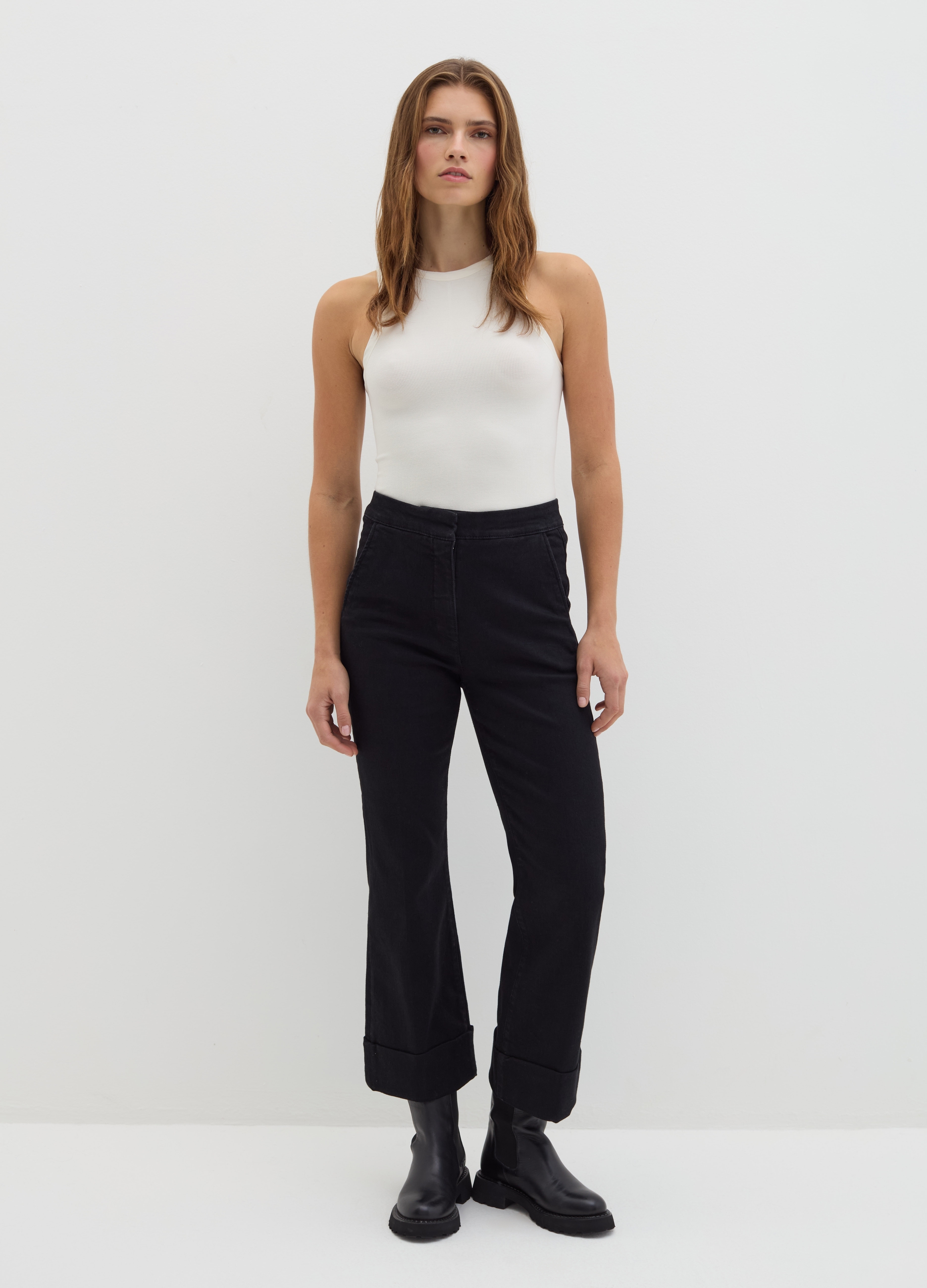 Stefanel - Jeans straight fit cinque tasche, Donna, Denim, Taglia 42