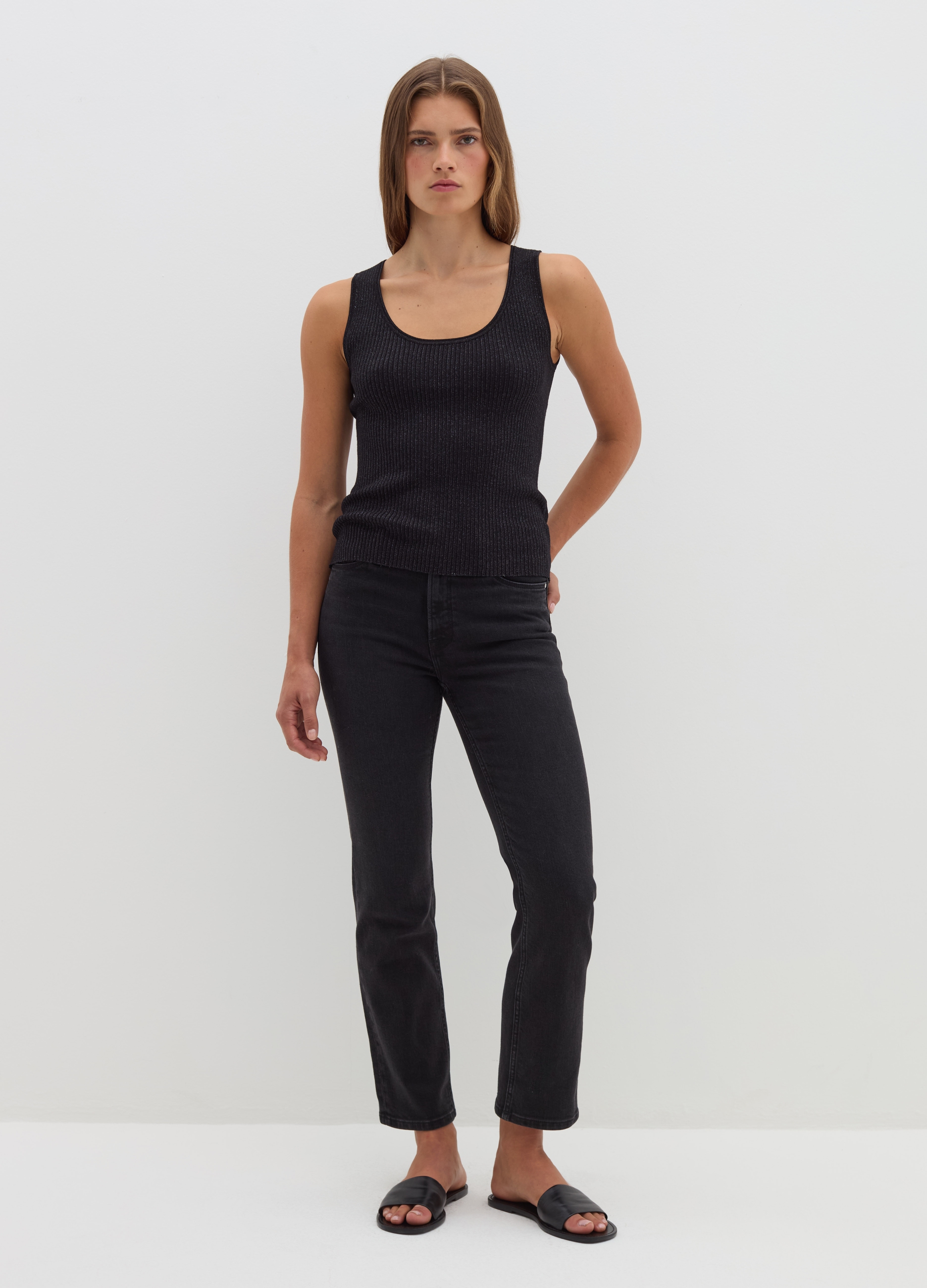 Stefanel - Jeans straight fit stretch, Donna, Denim, Taglia 38