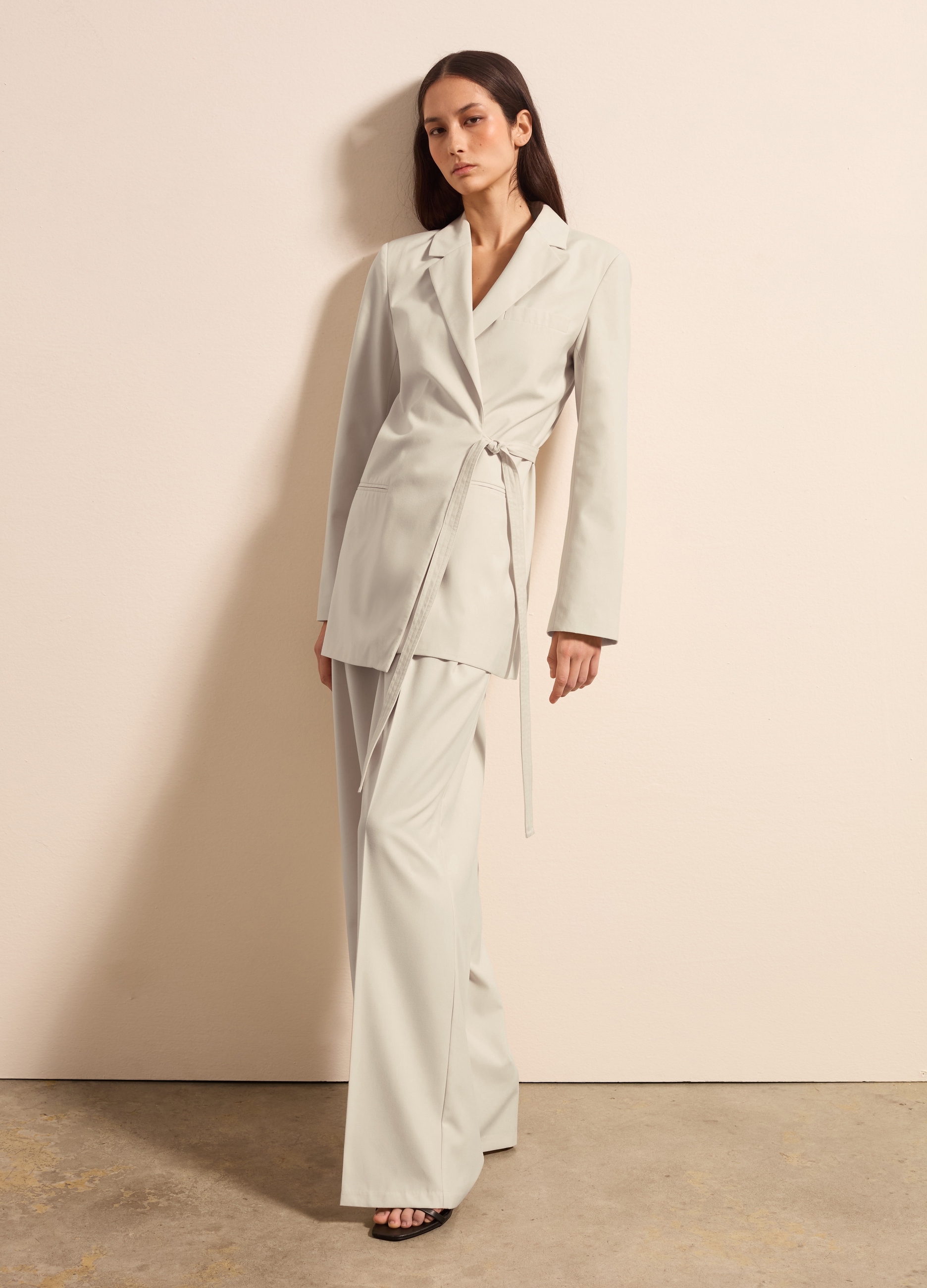 Stefanel - Pantalone slouchy con pinces, Donna, Bianco gesso, Taglia 40