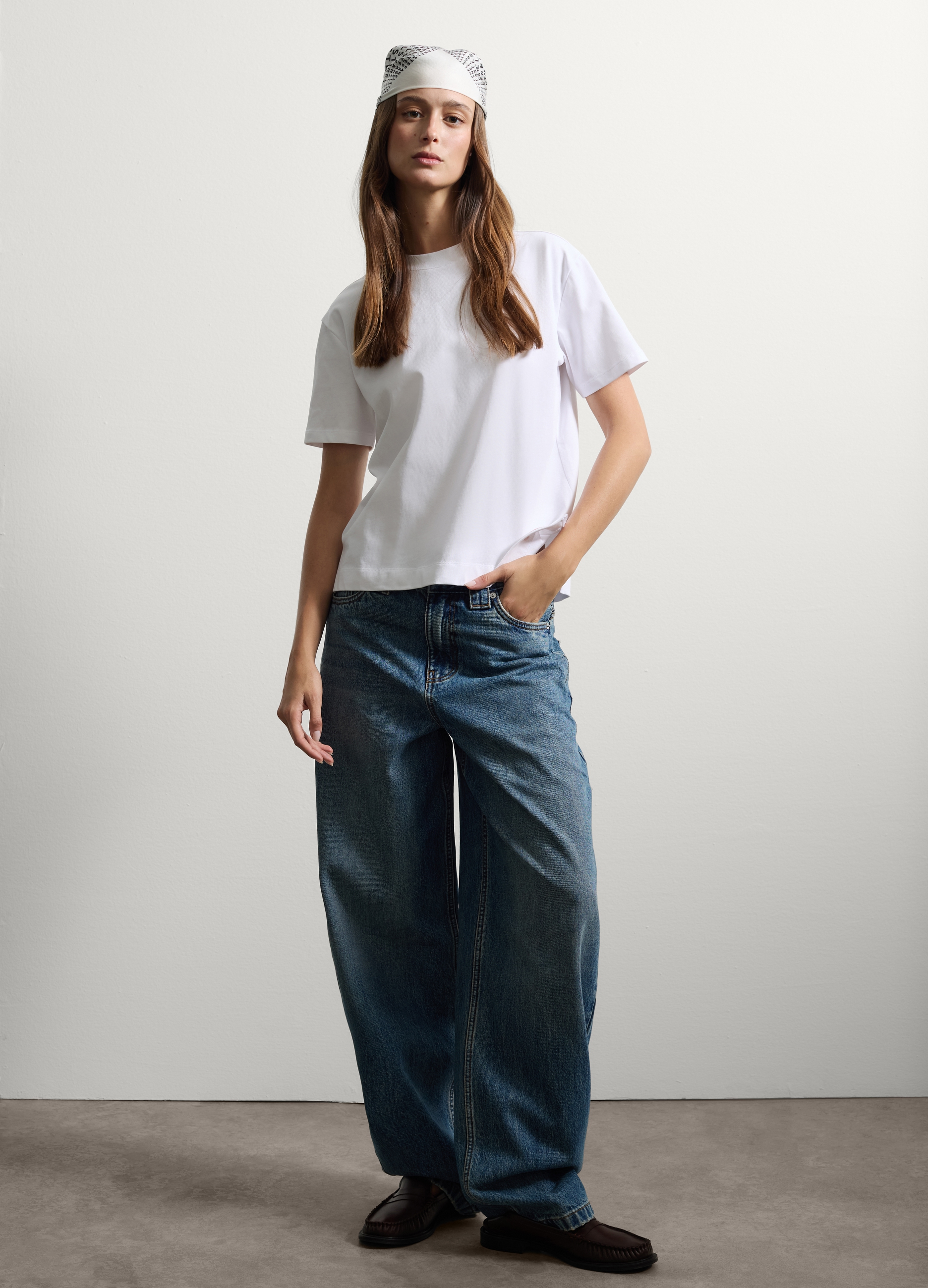 Stefanel - Foulard in pura seta multicolor, Donna, Nero/Bianco, Taglia ONE SIZE