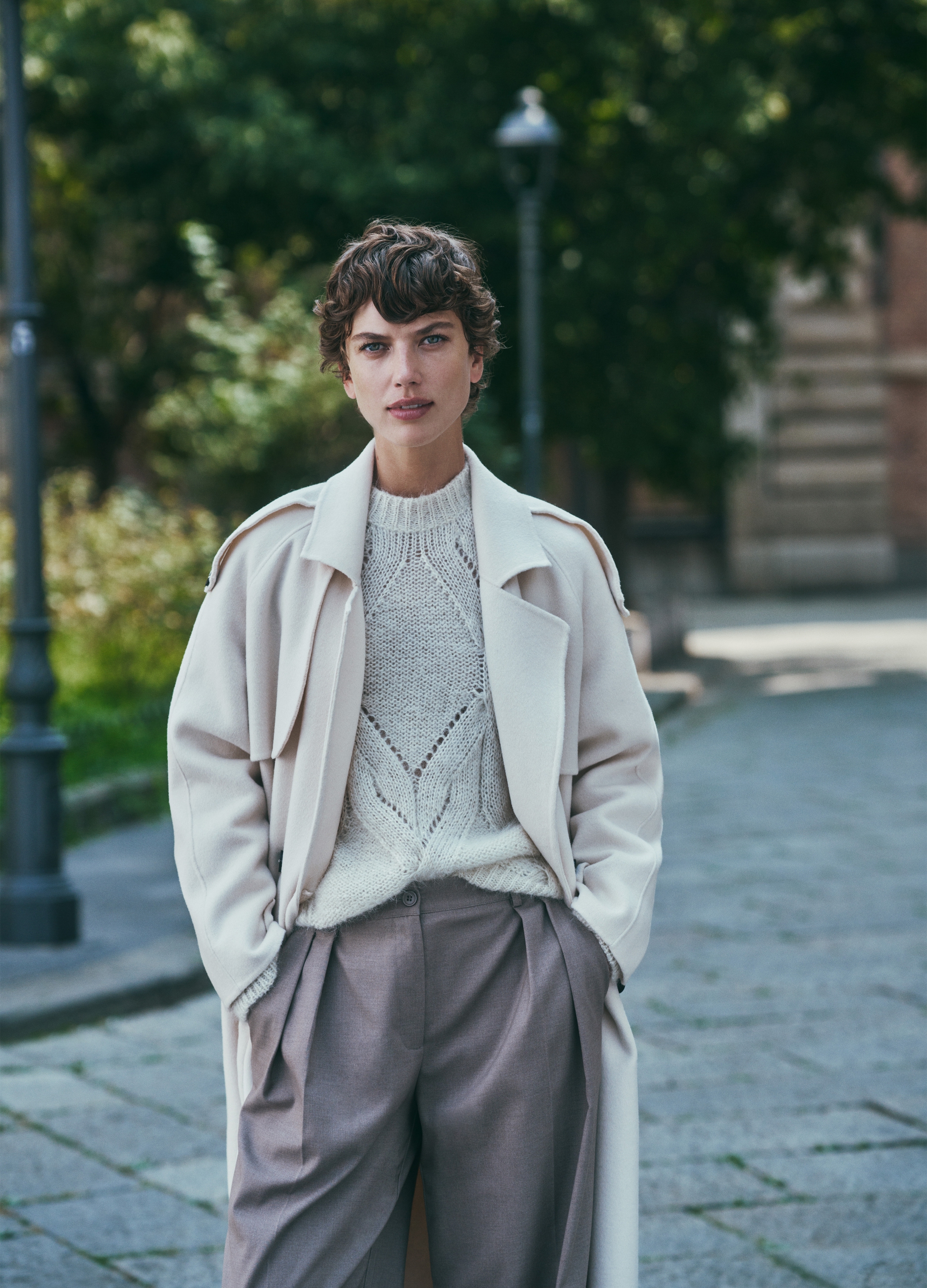 Stefanel - Pullover a trecce con lurex, Donna, Bianco avorio, Taglia S