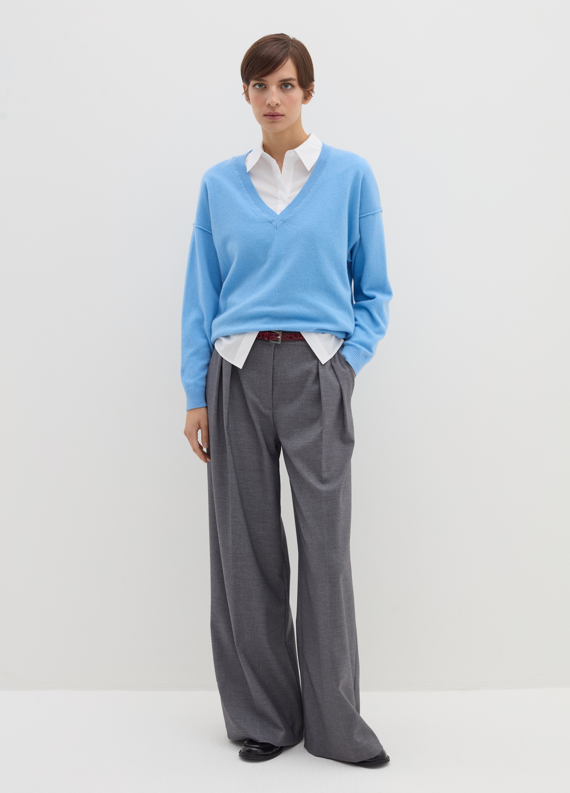 Stefanel - Cintura in pelle con stampa cocco, Donna, Rosso ciliegia, Taglia S