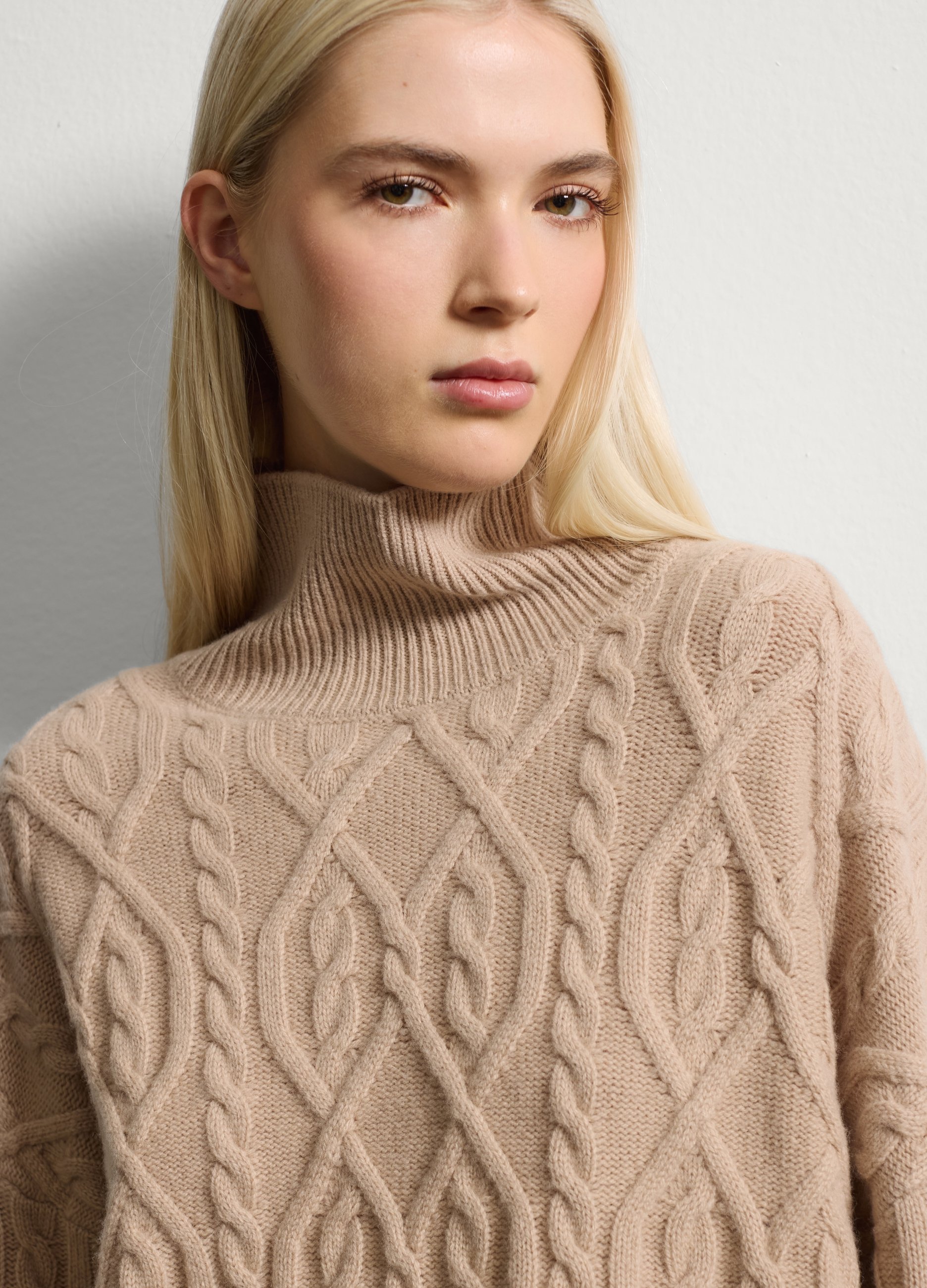 Stefanel - Maglione beige in lana, Donna, 3N Beige Creme, Taglia M