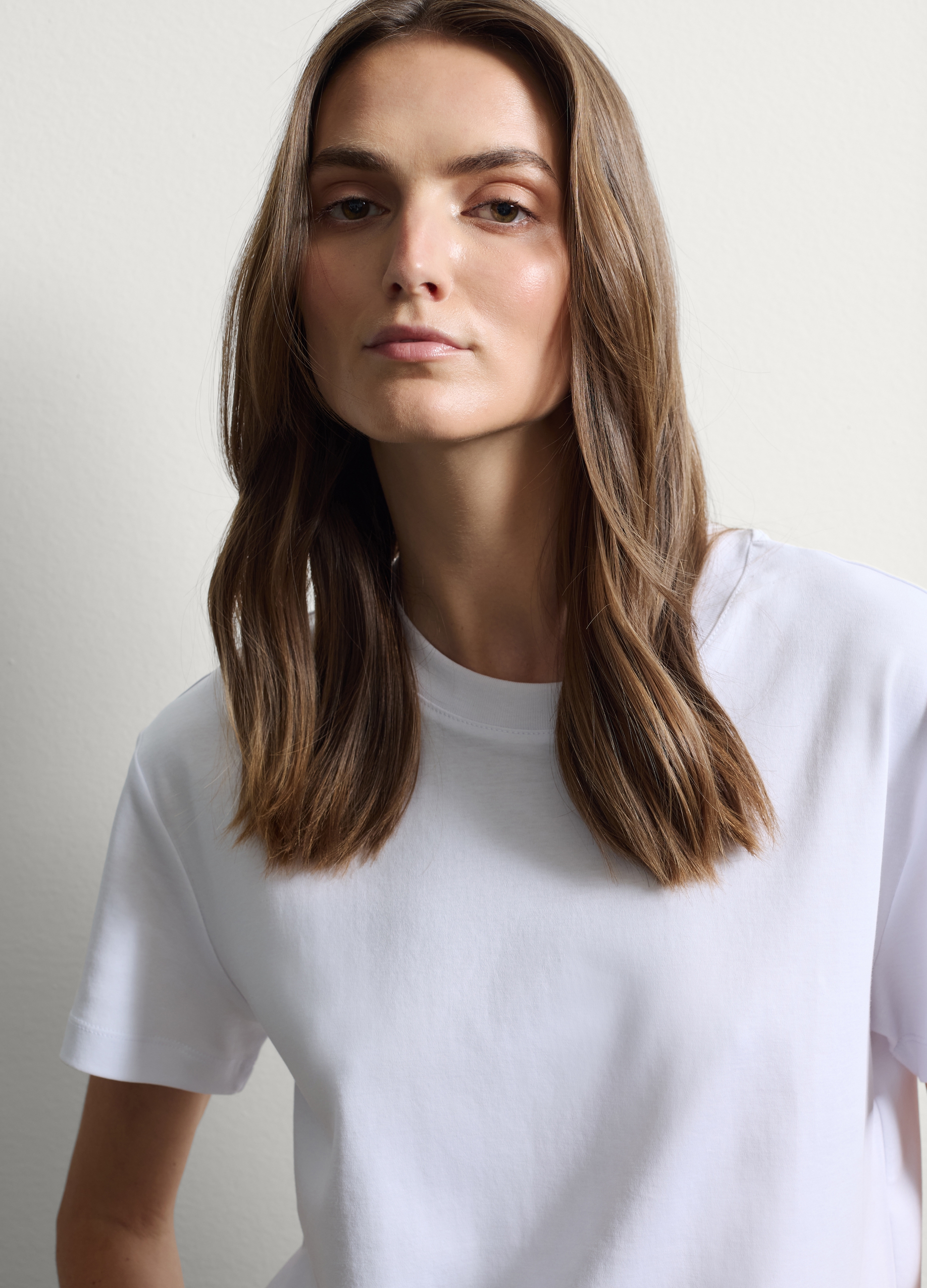 Stefanel - T-shirt in puro cotone bianca regular fit, Donna, Bianco ottico, Taglia XS