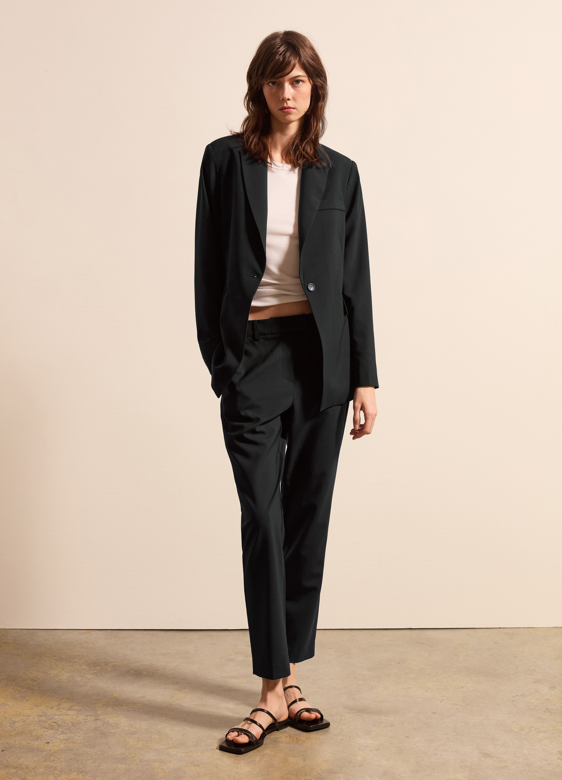 Stefanel - Pantalone a sigaretta tinta unita, Donna, Blu Notte, Taglia 38