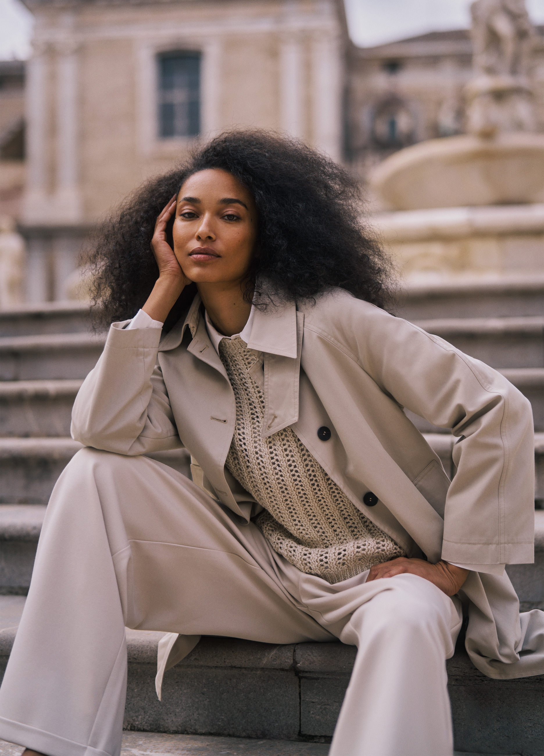 Stefanel - Pullover traforato con lurex, Donna, Naturale, Taglia XS