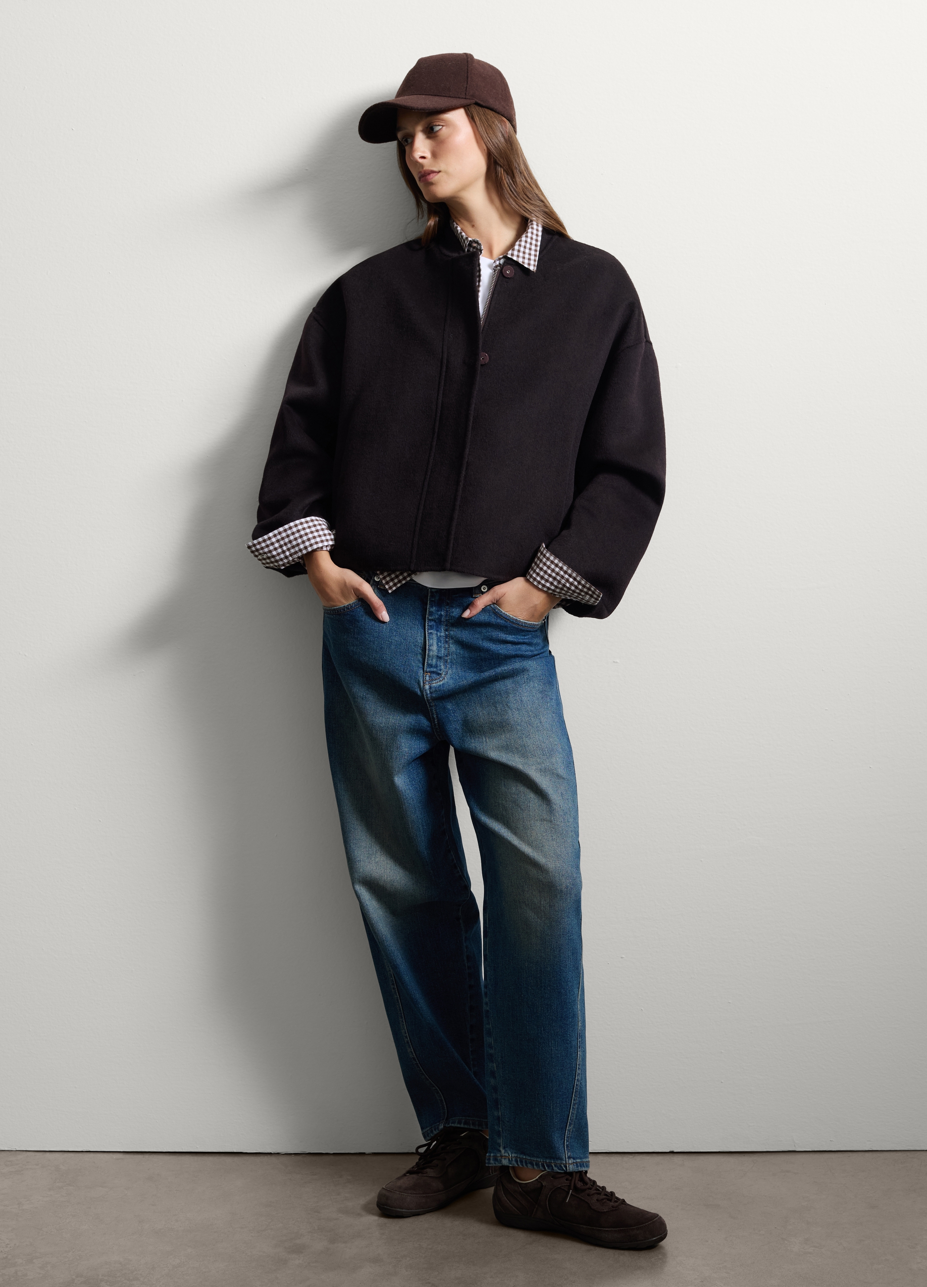 Stefanel - Cappello in misto lana marrone, Donna, Marrone beige, Taglia ONE SIZE