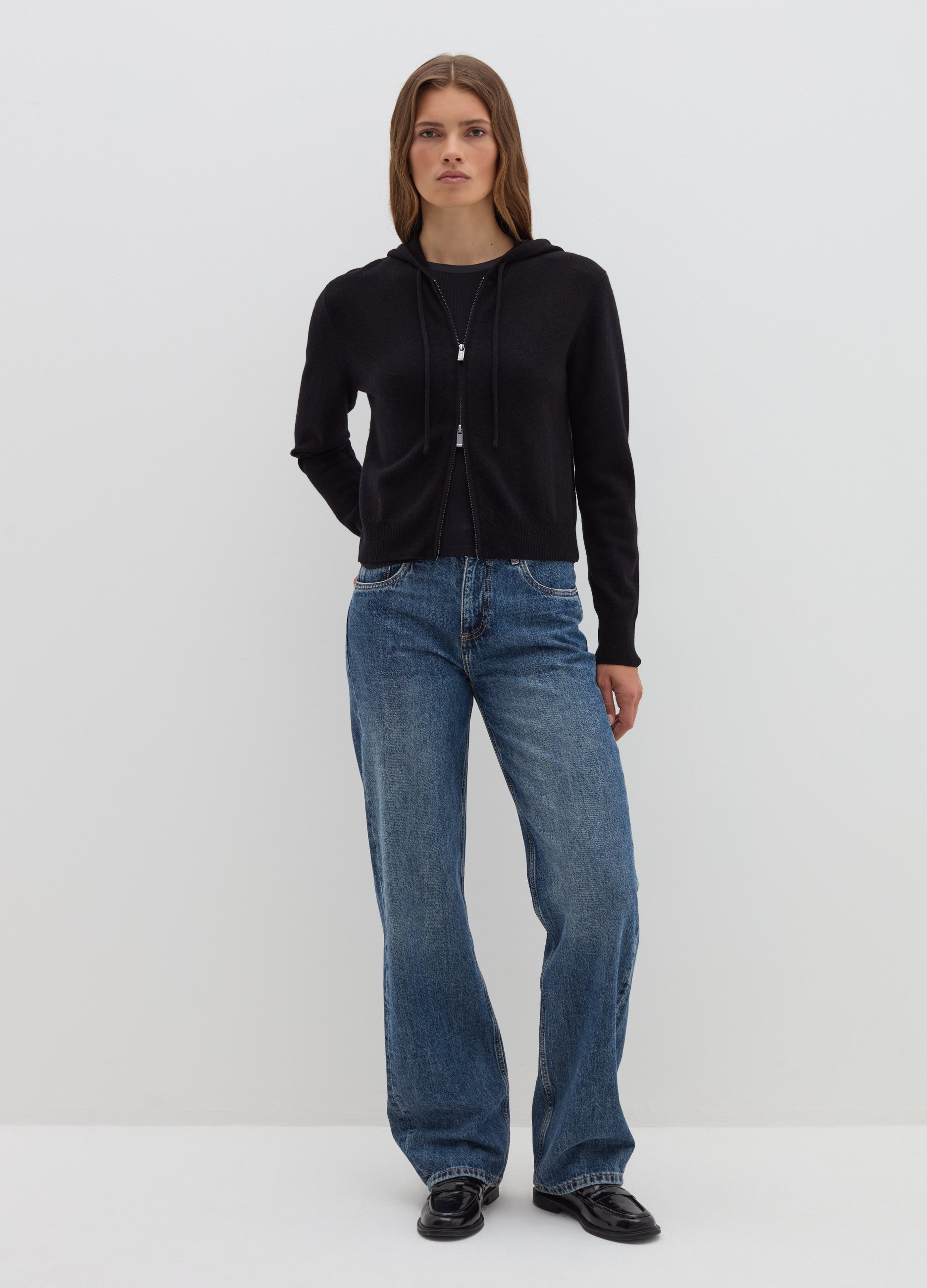 Stefanel - Jeans straight fit cinque tasche, Donna, Lavaggio medio, Taglia 38