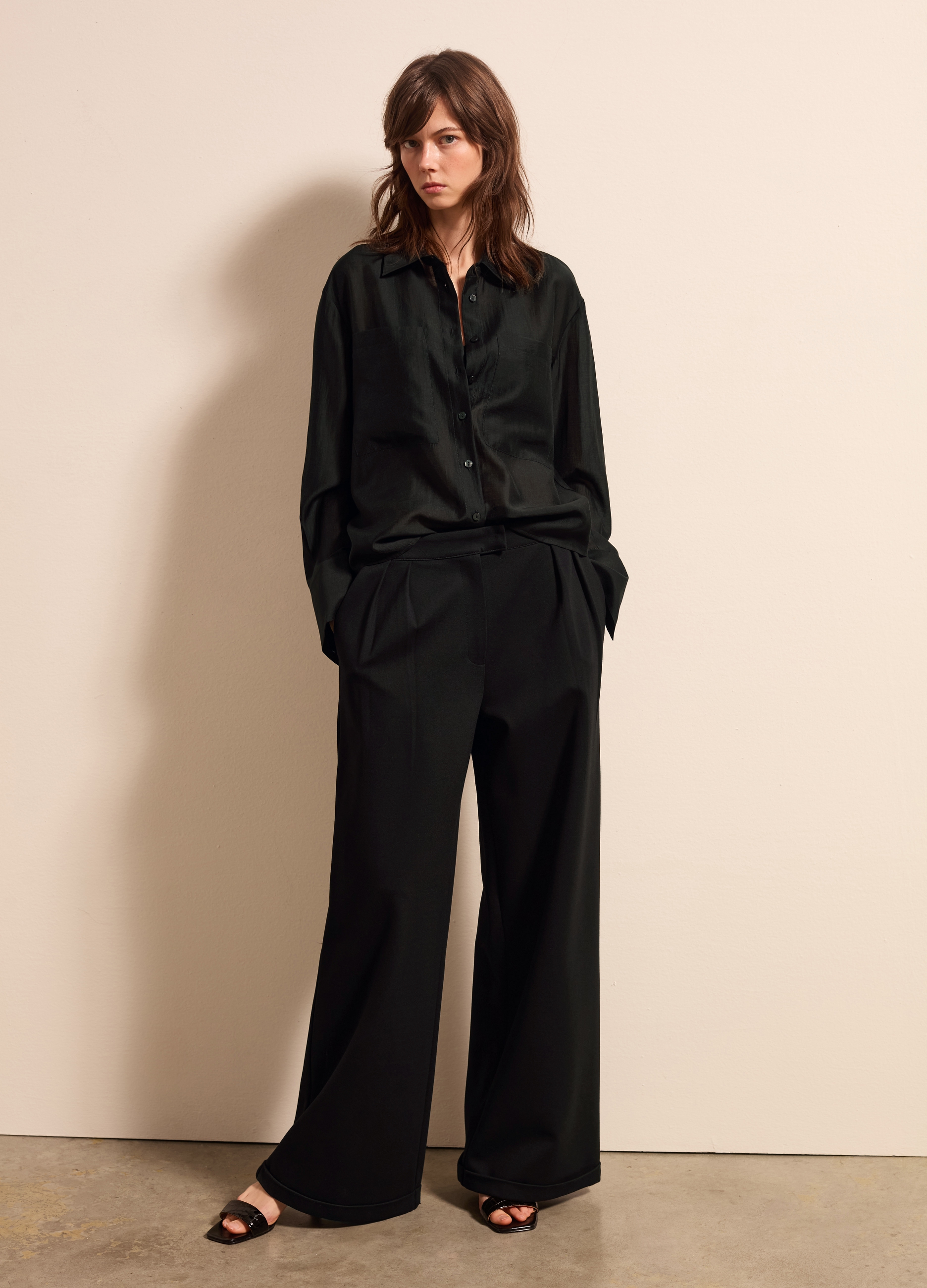 Stefanel - Camicia con tasche, Donna, Nero, Taglia XS