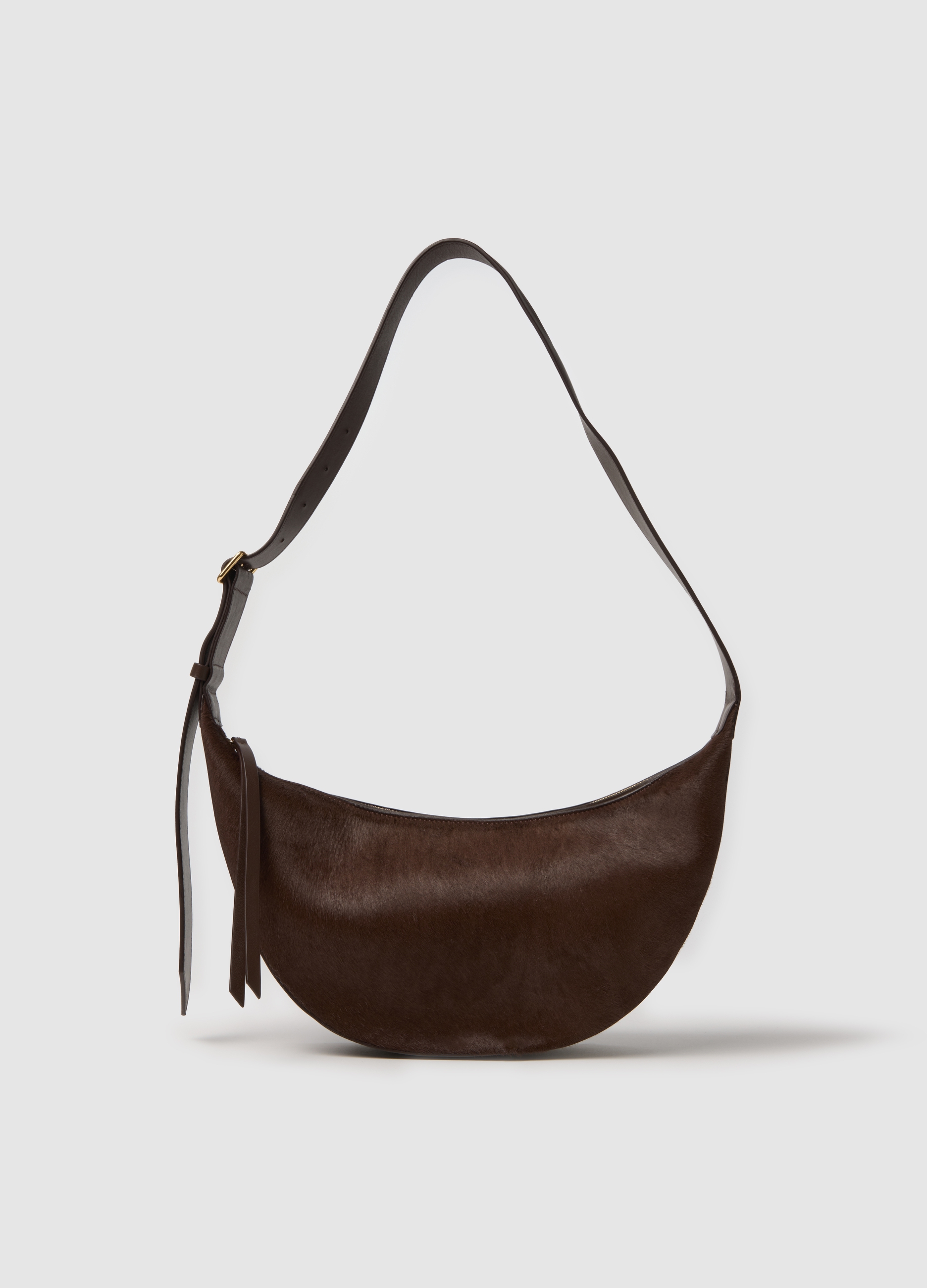 Stefanel - Borsa marrone in vera pelle, Donna, Marrone scuro, Taglia ONE SIZE