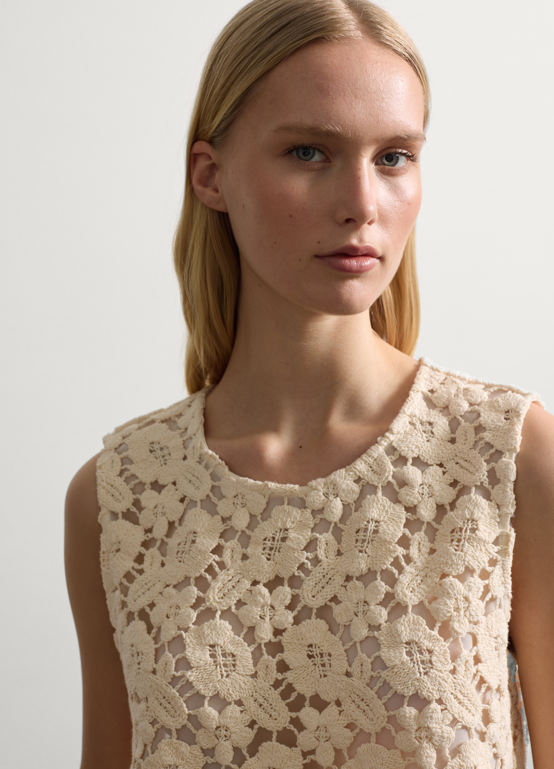 Stefanel - Tank top in pizzo, Donna, Ecrù, Taglia XS