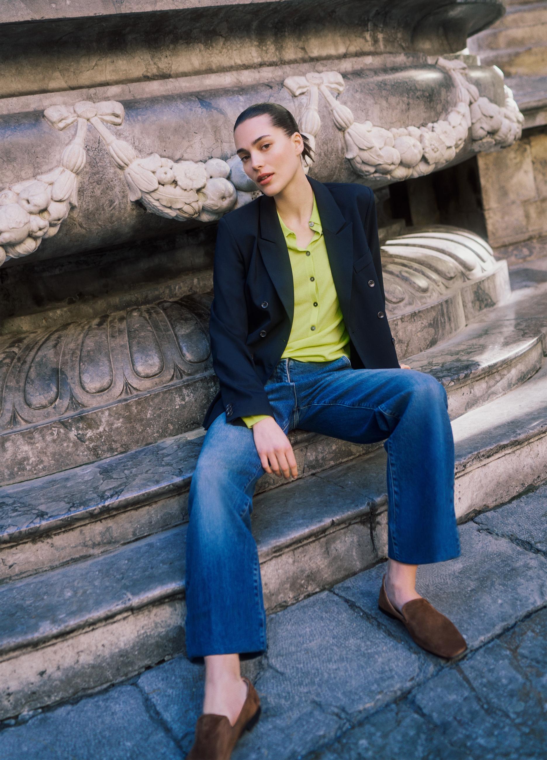 Stefanel - Mocassino in suede, Donna, Marrone cuoio, Taglia 37