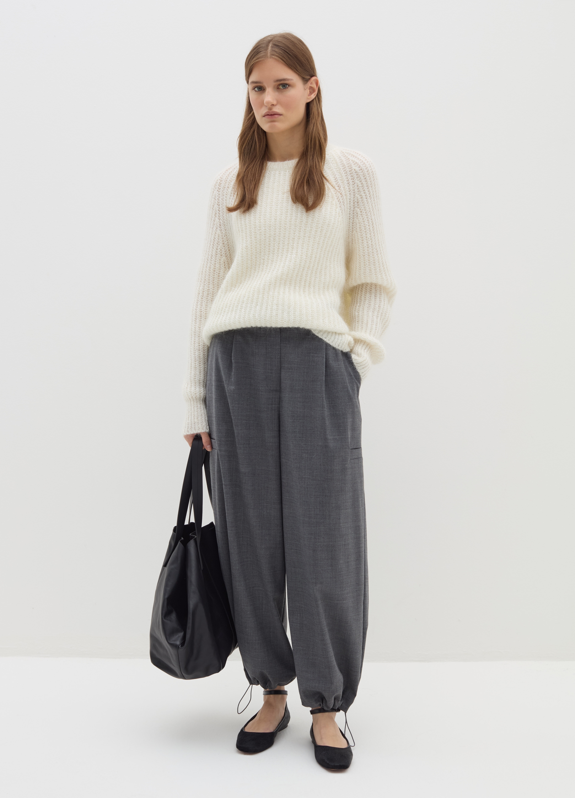 Stefanel - Pullover a coste inglesi con micro paillettes, Donna, Bianco avorio, Taglia S