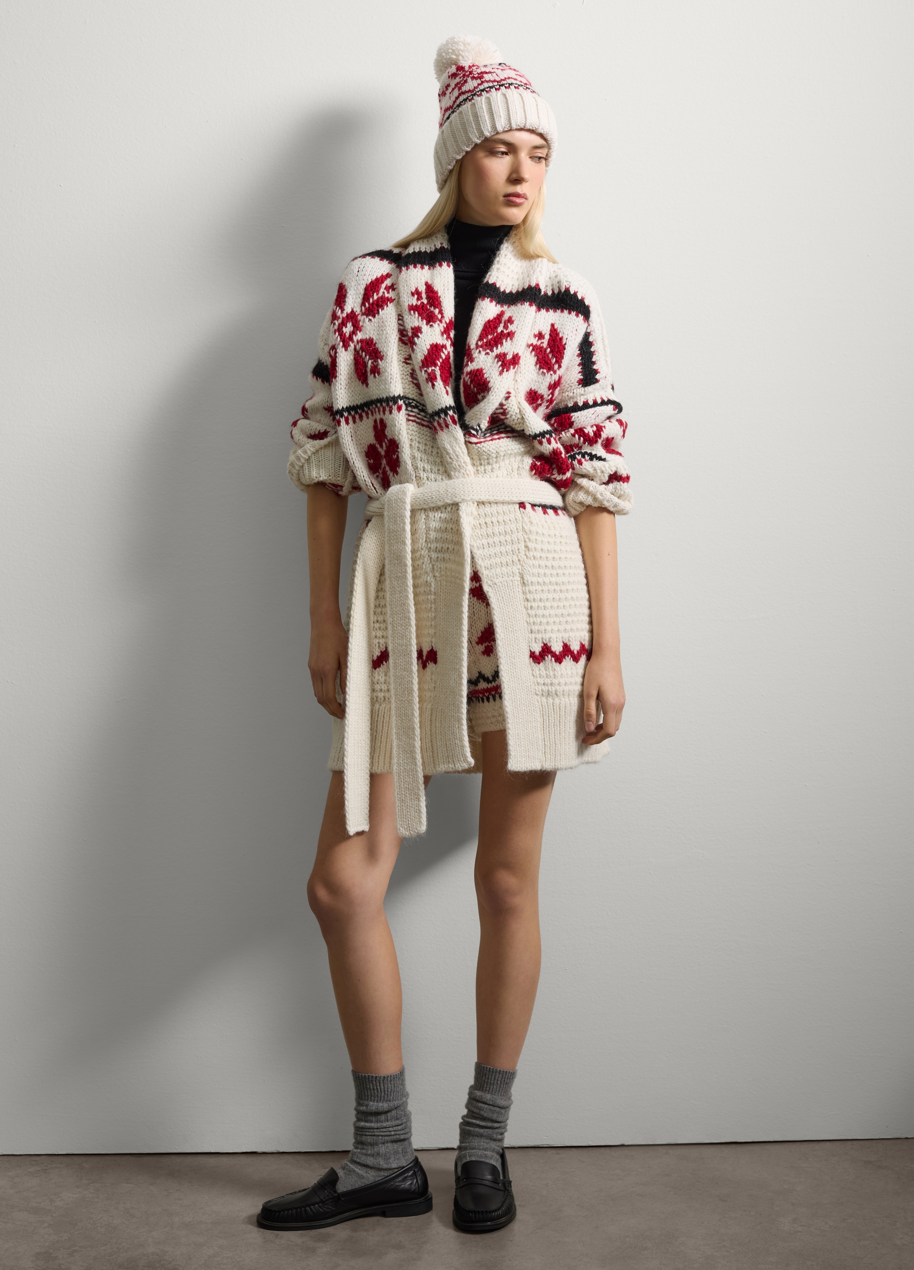 Stefanel - Cappello bianco in maglia jersey, Donna, Multicolor, Taglia ONE SIZE