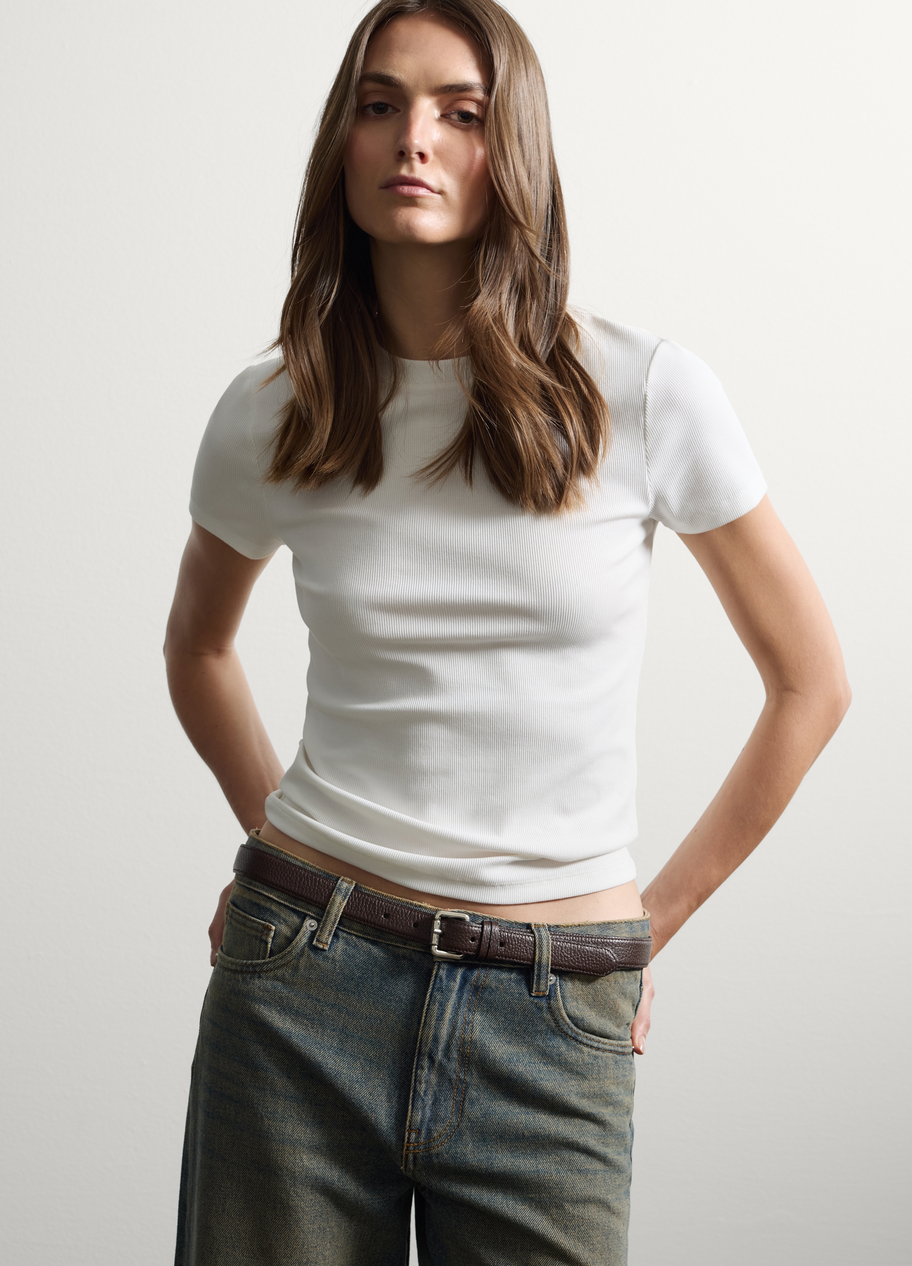 Stefanel - Cintura in vera pelle marrone, Donna, Marrone scuro, Taglia S