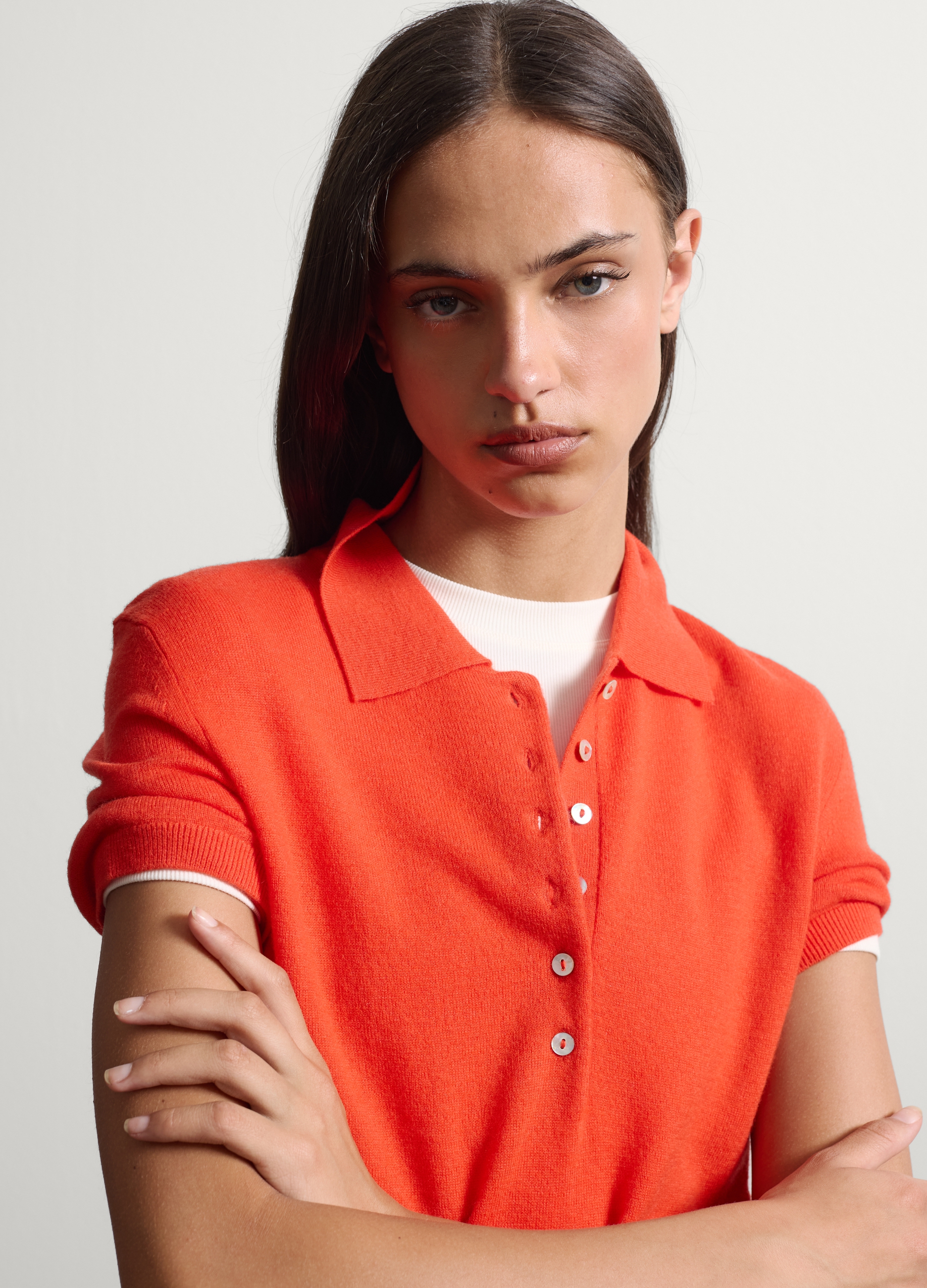 Stefanel - Maglia arancione in pura lana regular fit, Donna, Arancione, Taglia L