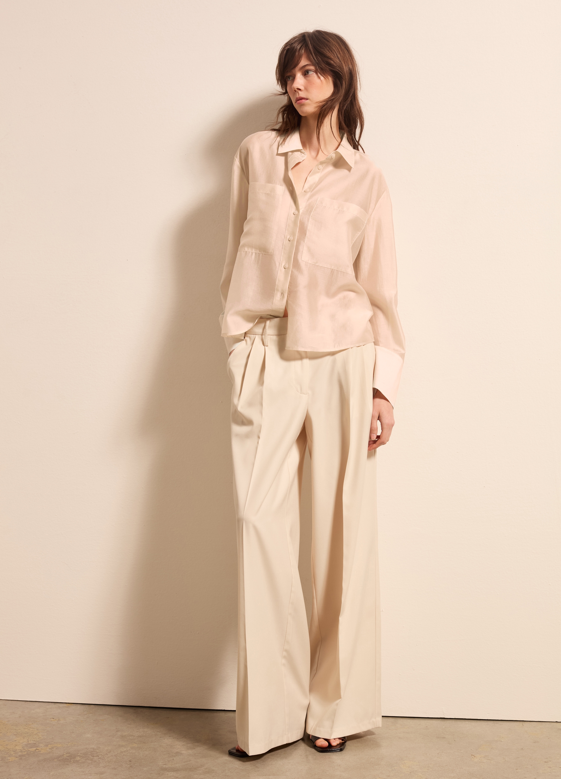 Stefanel - Camicia con tasche, Donna, Crema, Taglia XS